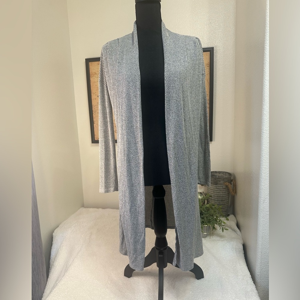 Charming Charlie grey open cardigan